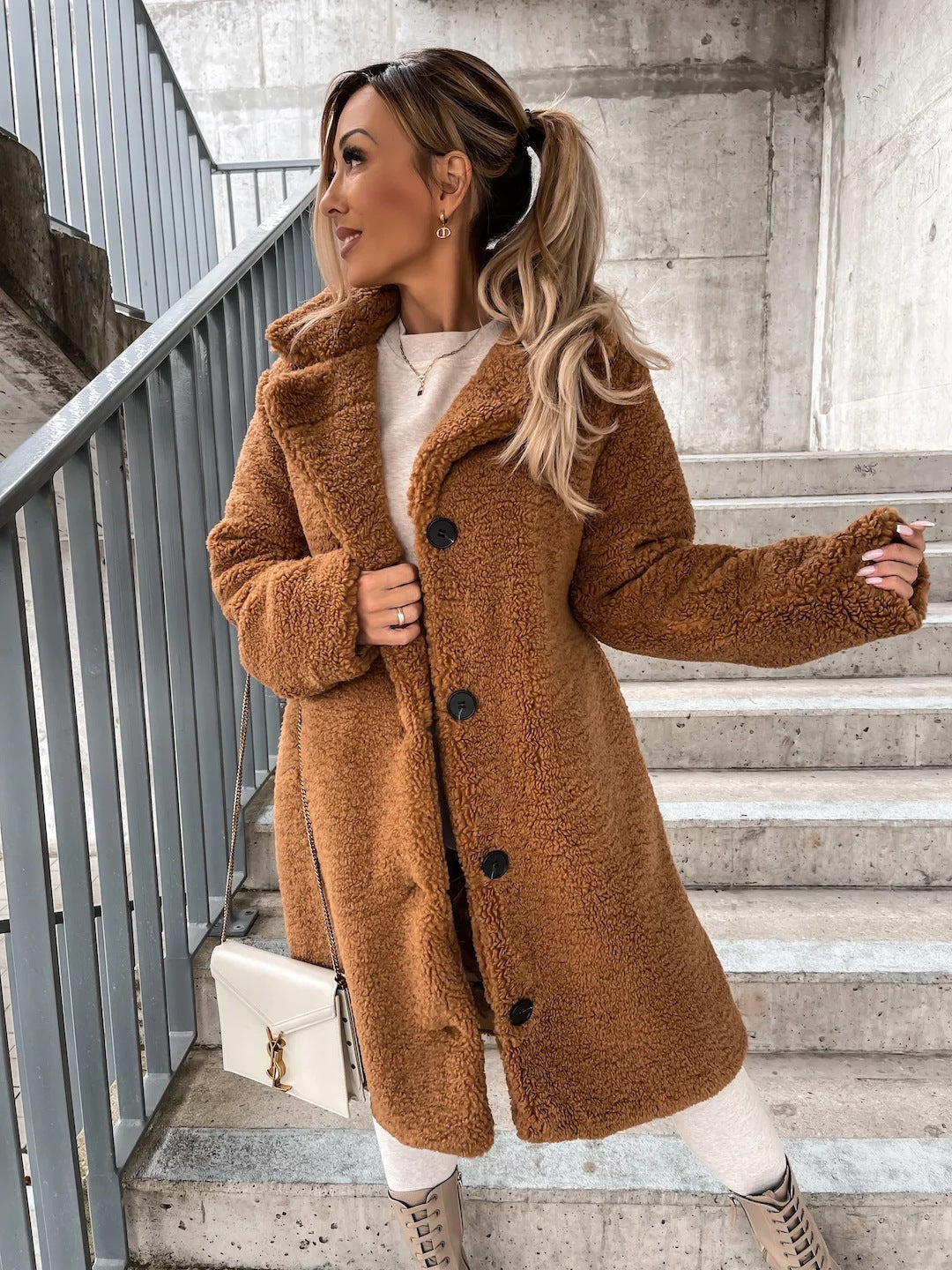 Plus Size Lapel Coat
