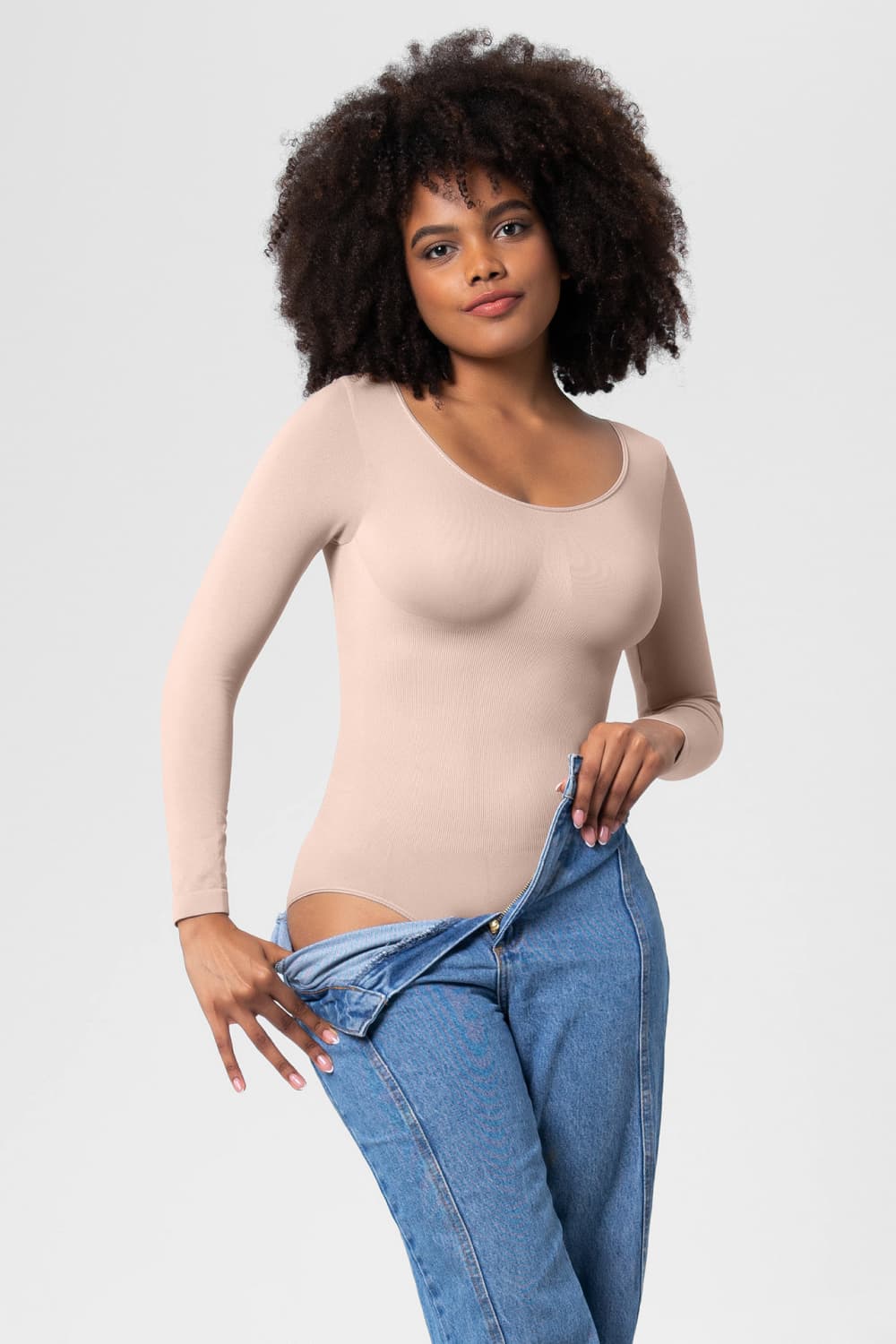 Long Sleeve Shaping Bodysuit (Plus available) (Style 2) - Composure Boutique