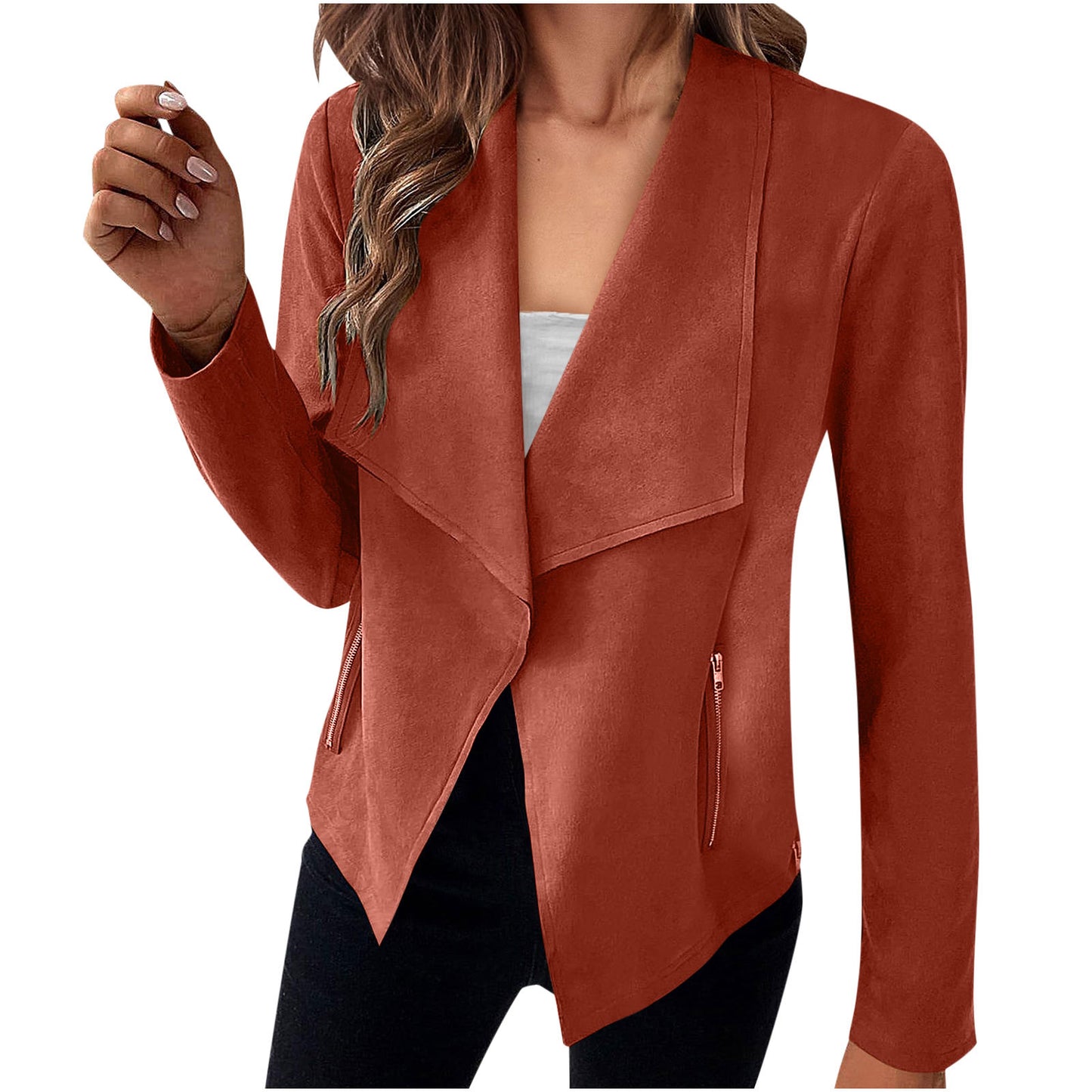 Plus Size Solid Color Coat
