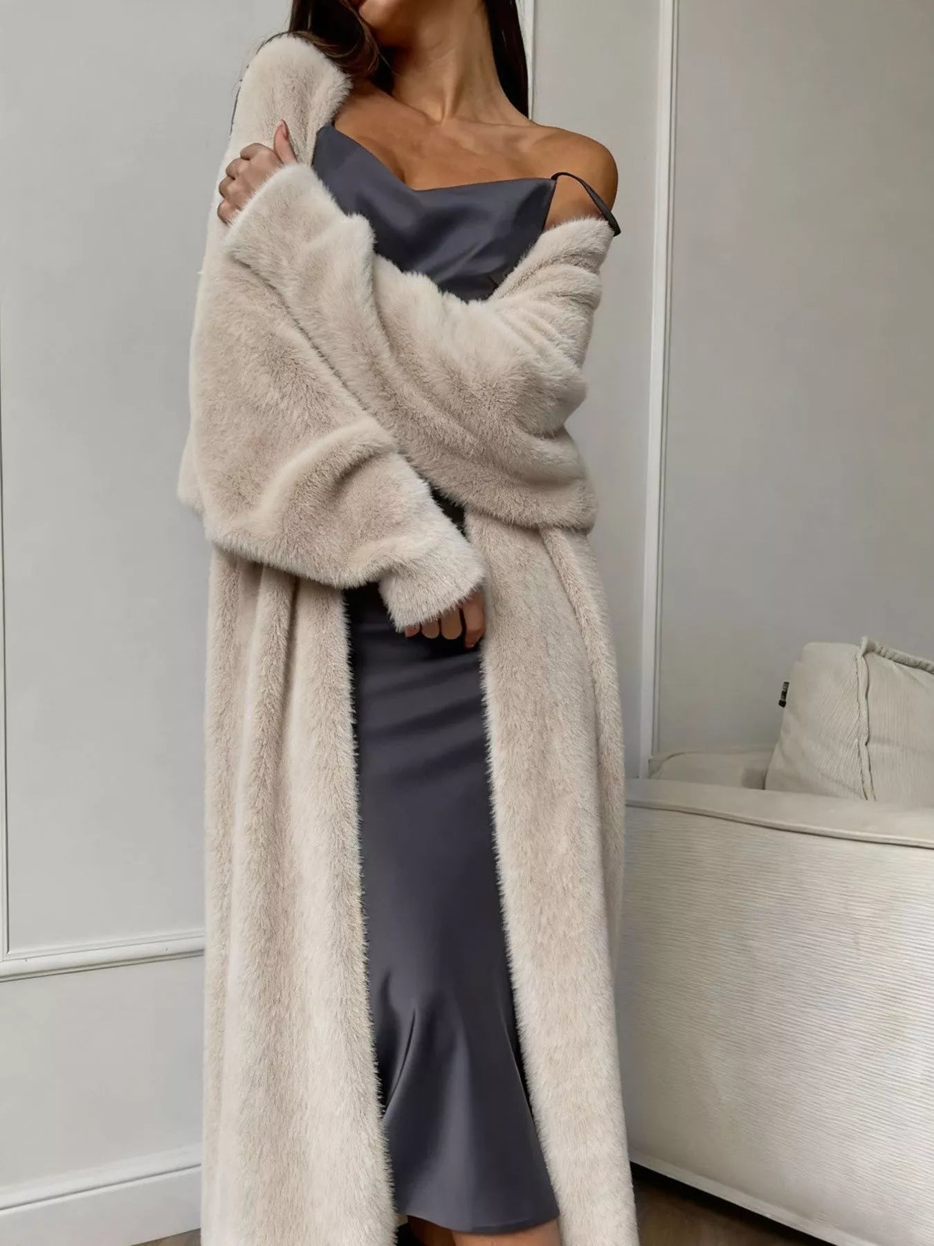 Fuzzy Open Front Longline Cardigan (Style 3) - Composure Boutique
