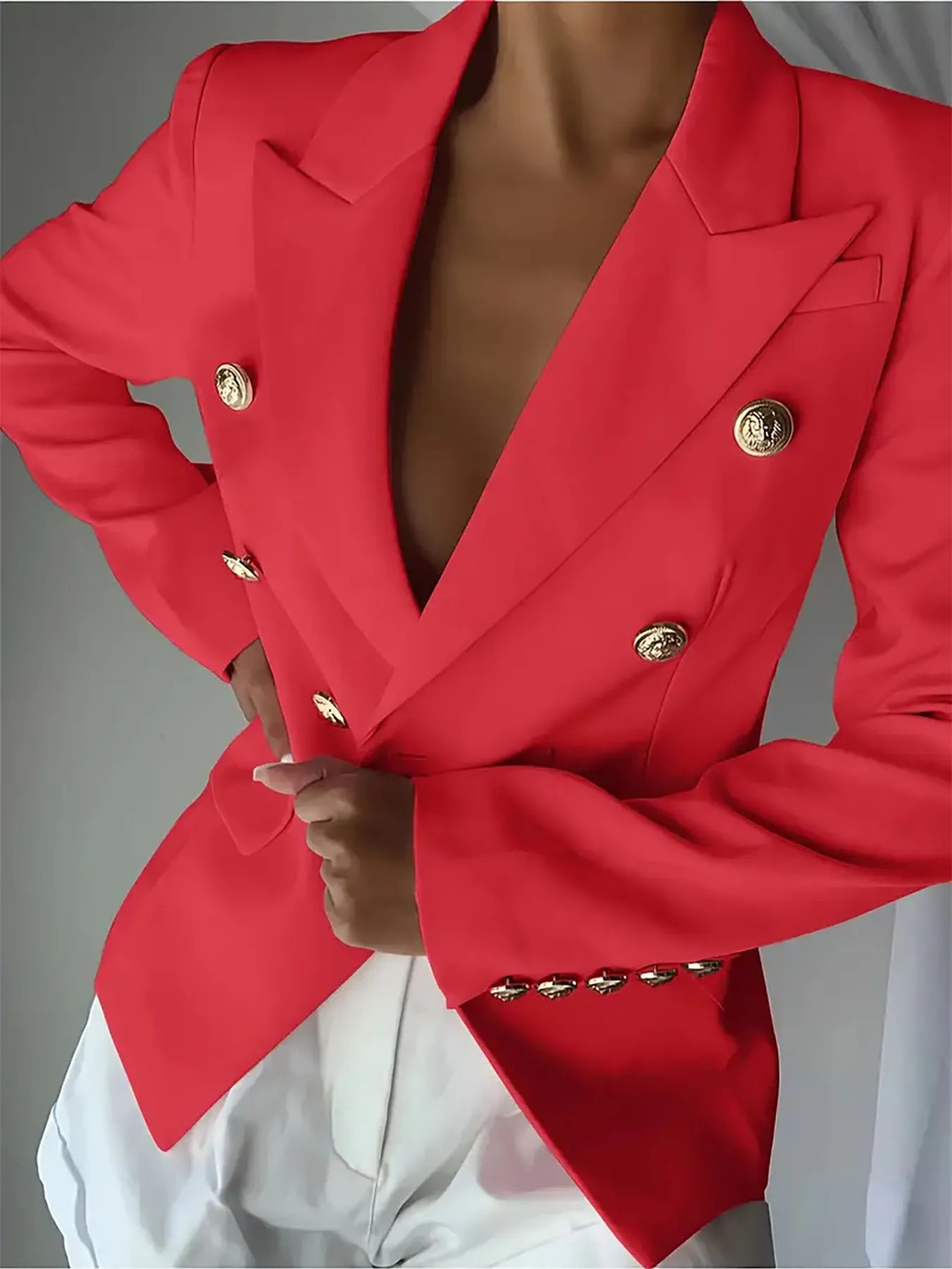 Decor Button Blazer (Plus available) (Style 16) - Composure Boutique