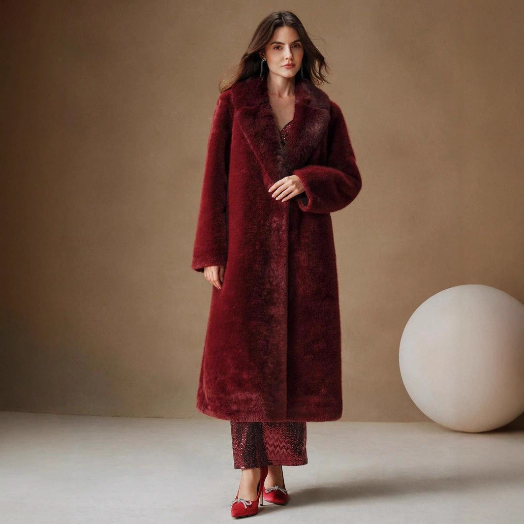 Plus Size Faux Fur Coat