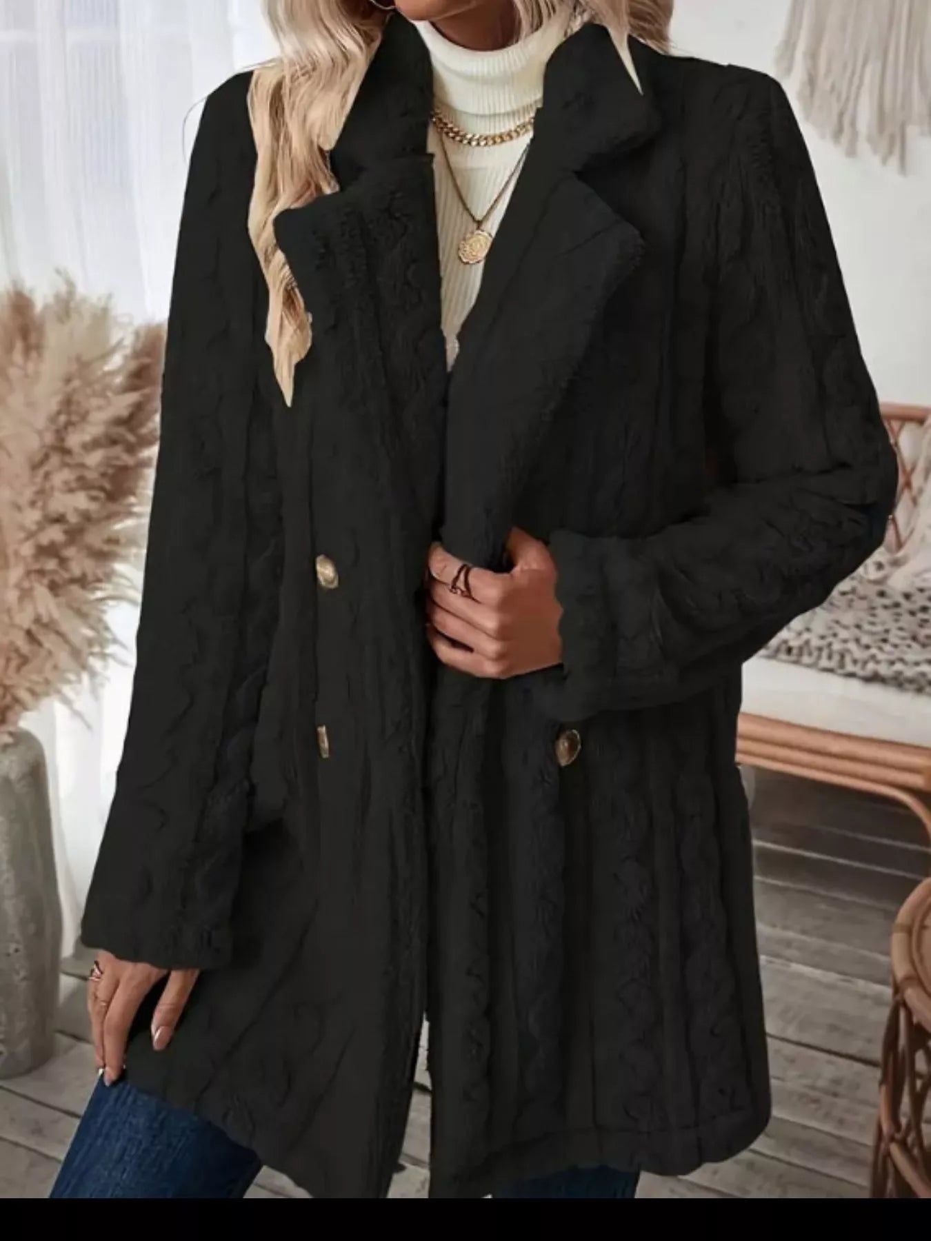 Cozy Faux Shearling Double-Breasted Outerwear (Plus available) (Style 17) - Composure Boutique