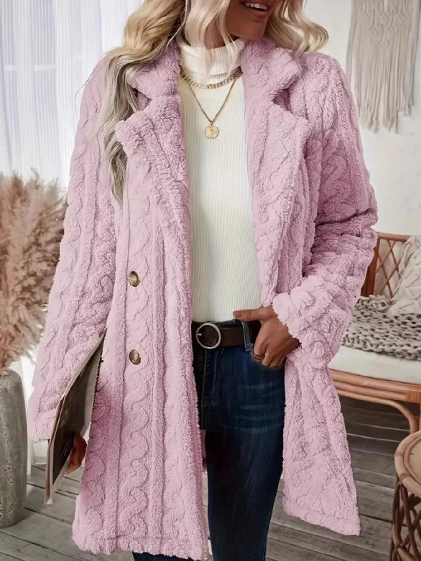 Cozy Faux Shearling Double-Breasted Outerwear (Plus available) (Style 8) - Composure Boutique