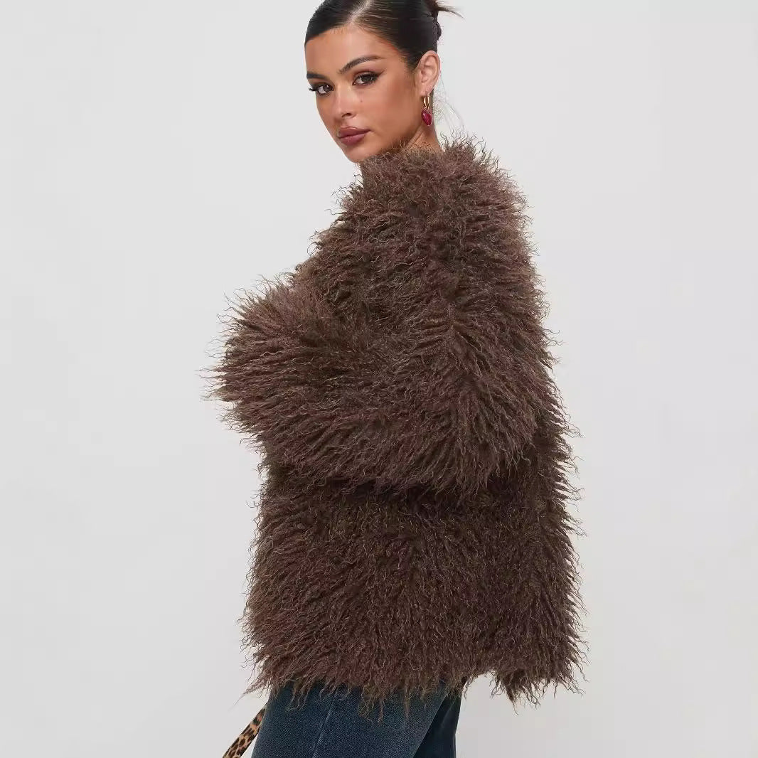 Plus Size Faux Fur Coat