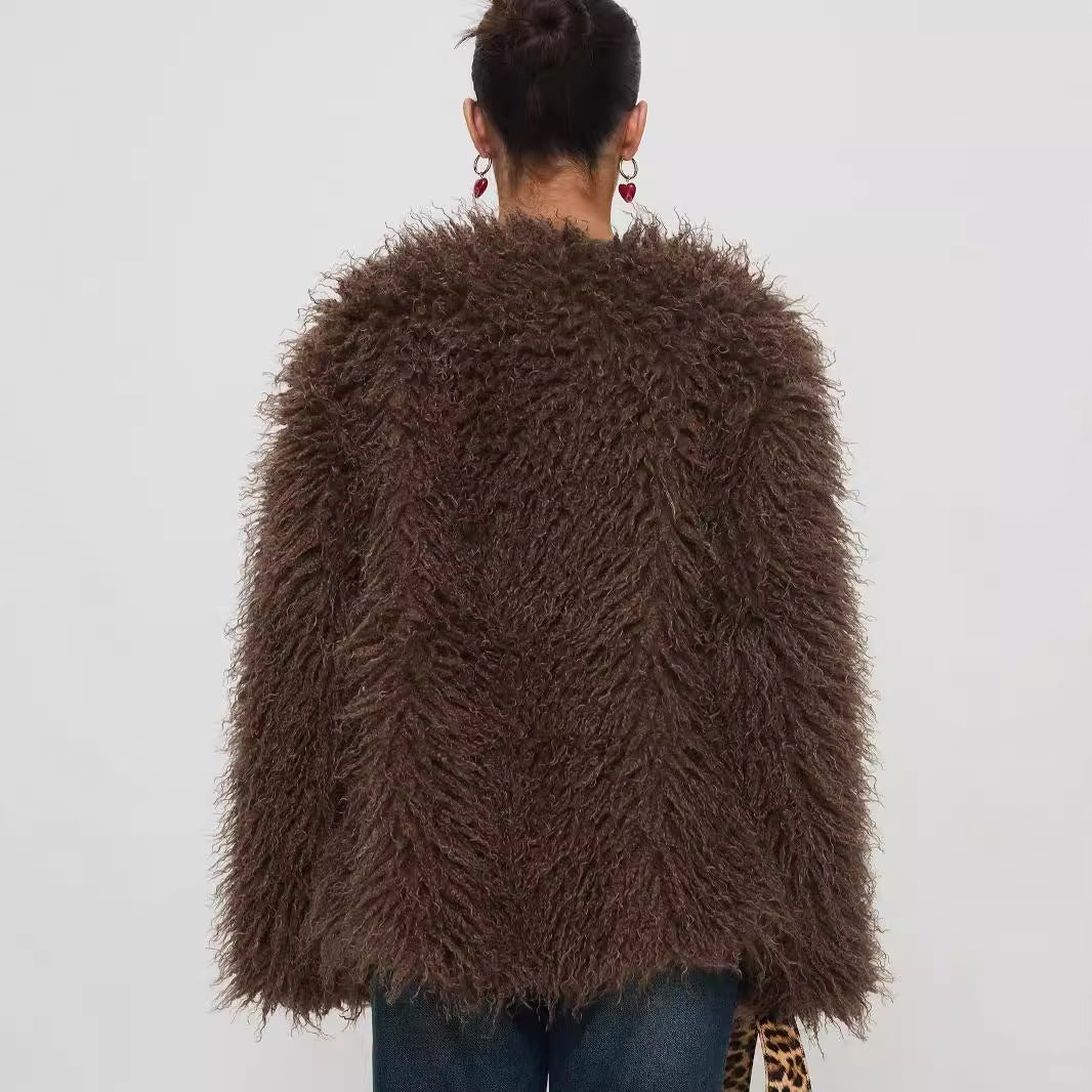 Plus Size Faux Fur Coat