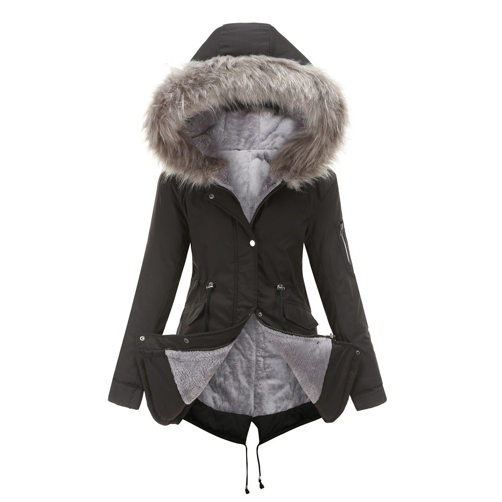 Plus Size Hooded Coat