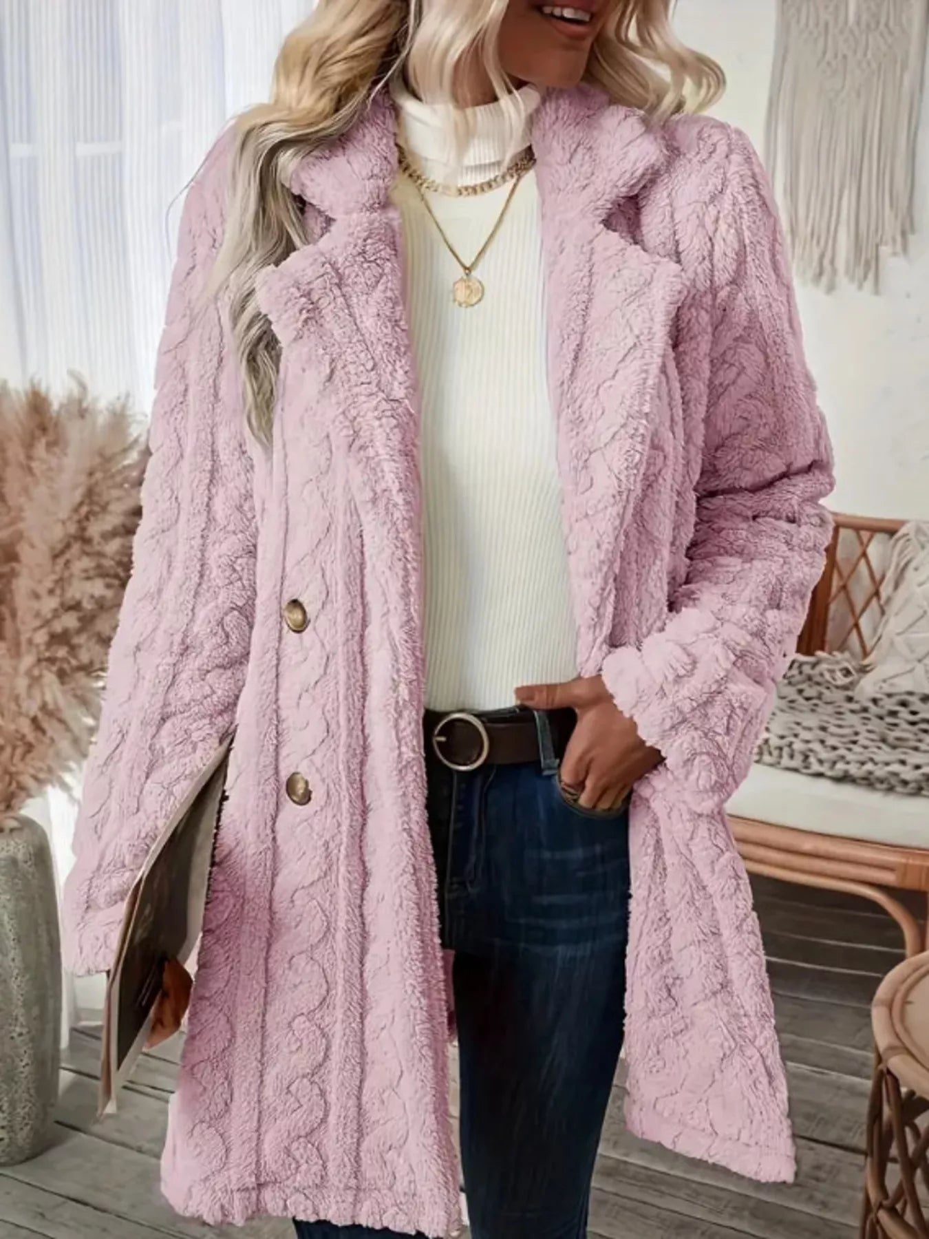 Cozy Faux Shearling Double-Breasted Outerwear (Plus available) (Style 11) - Composure Boutique
