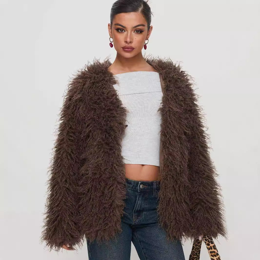 Plus Size Faux Fur Coat
