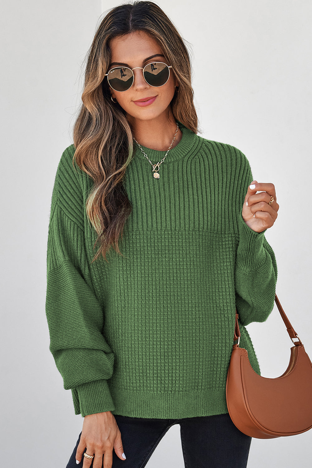 Knit Green Sweater (Plus available) (Style 6) - Composure Boutique