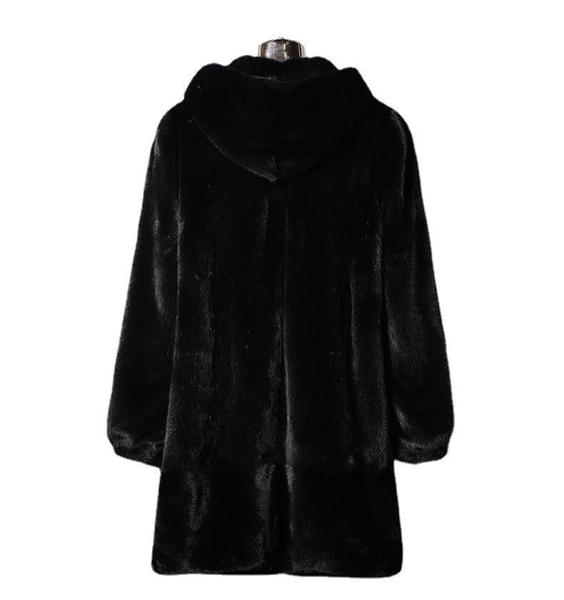 Plus Size Fur Hooded Coat