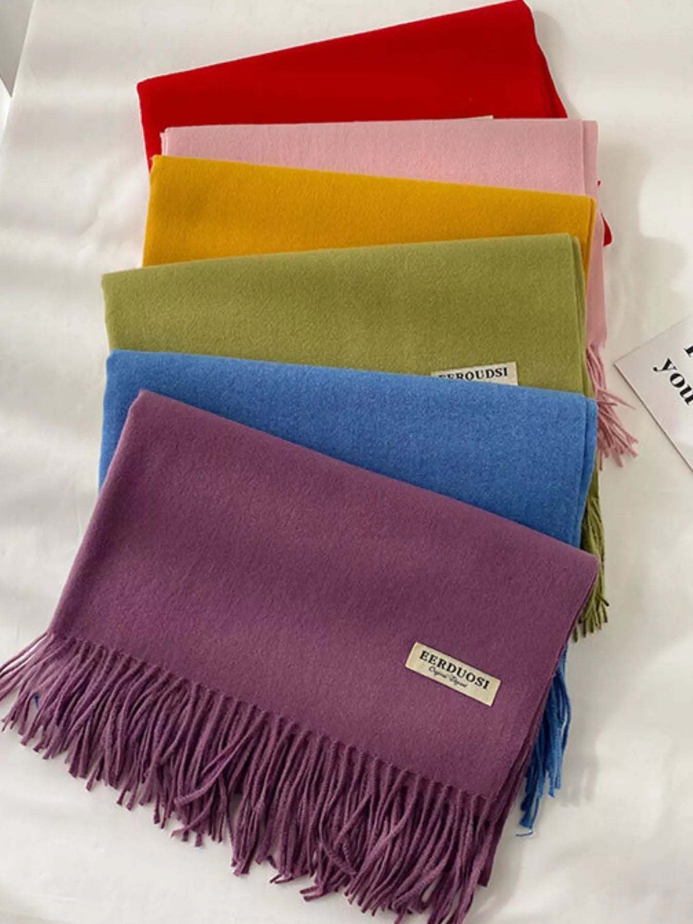 Fringe Solid Color Scarf - Composure Boutique