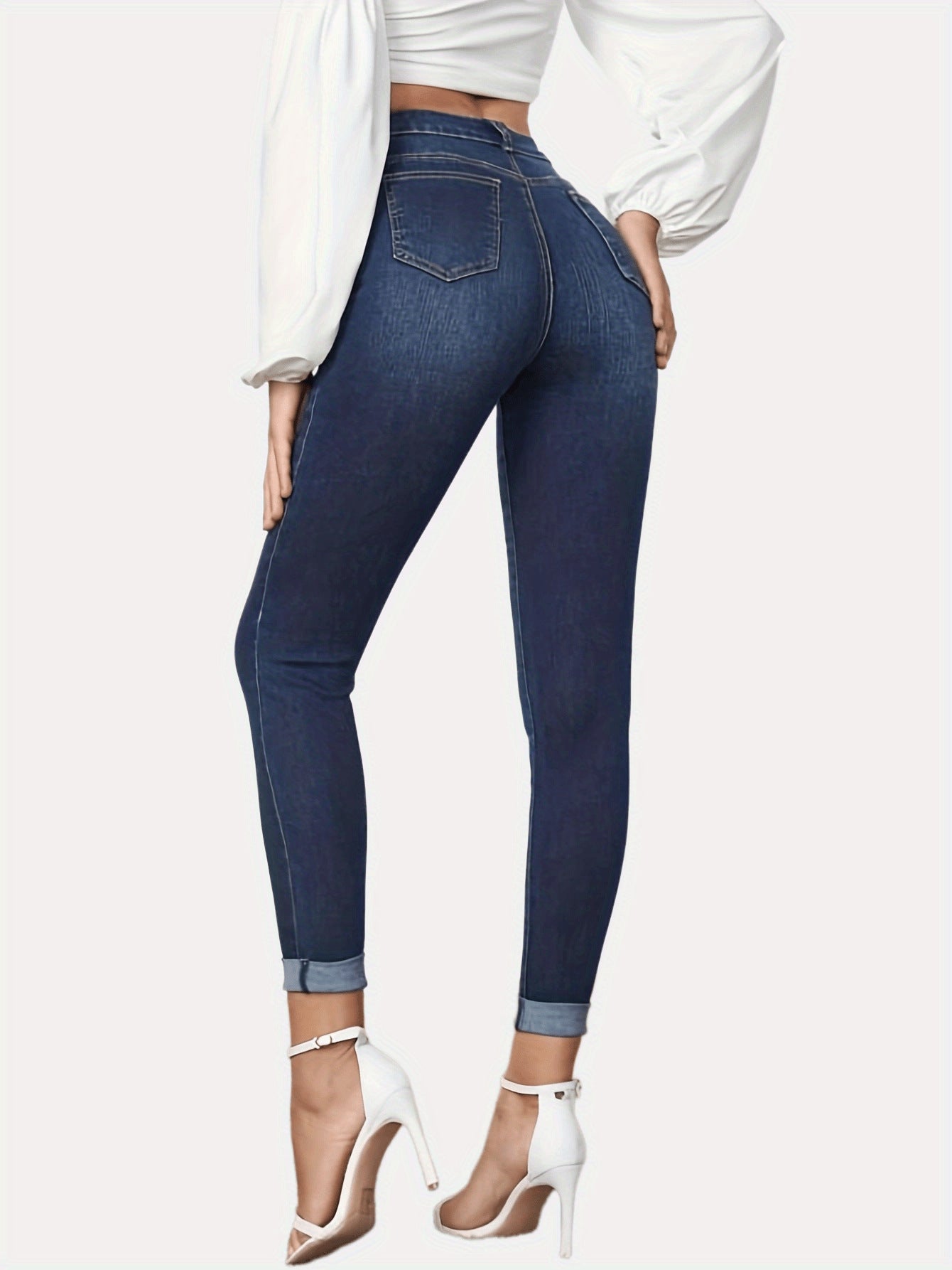 Plus Size Contrast Color Jeans