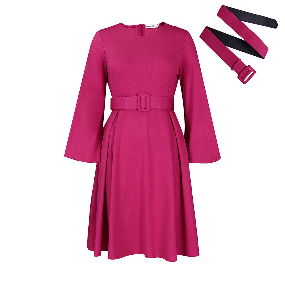 Plus Size Belt Elegant Dress