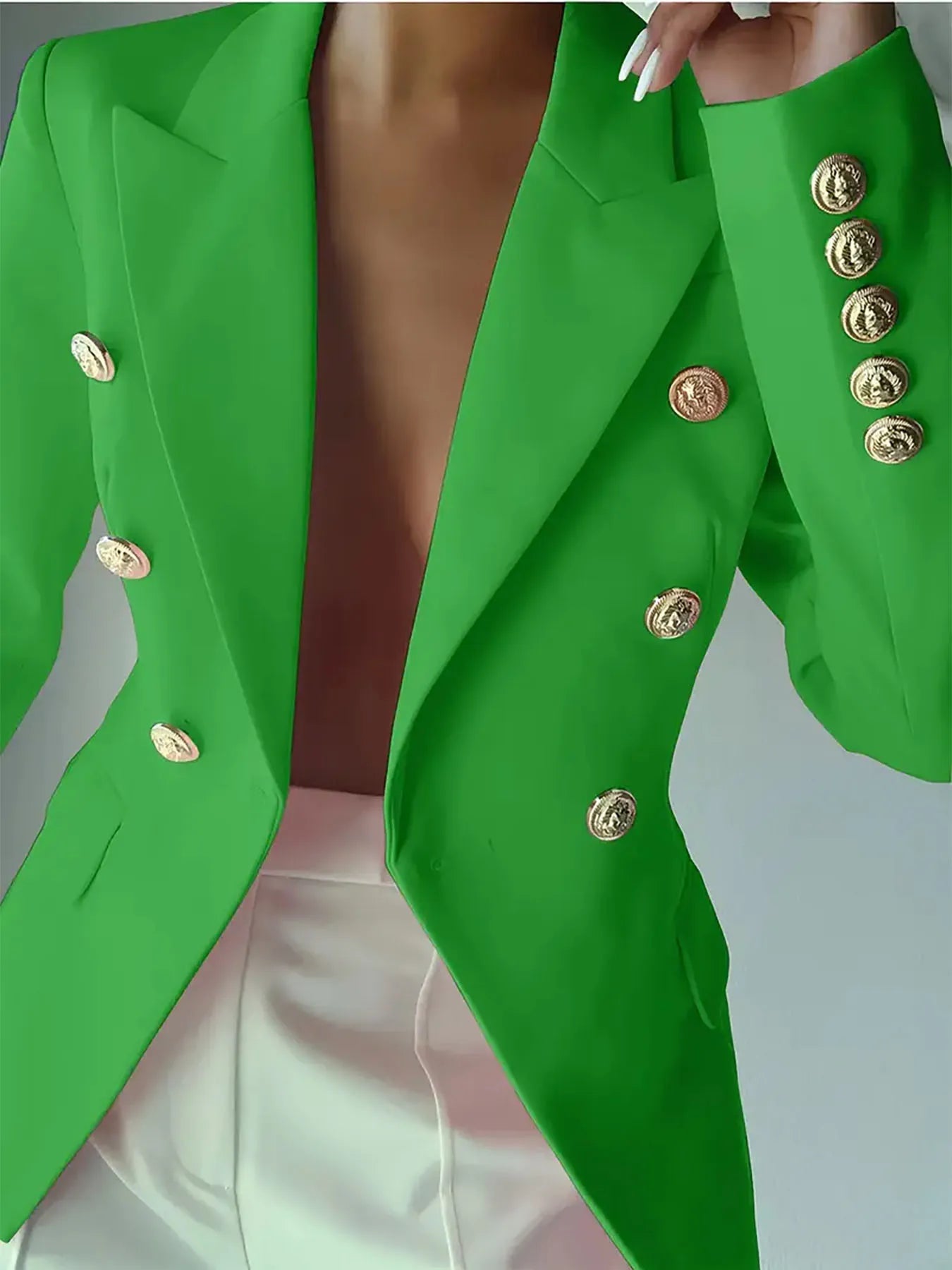 Decor Button Blazer (Plus available) (Style 20) - Composure Boutique