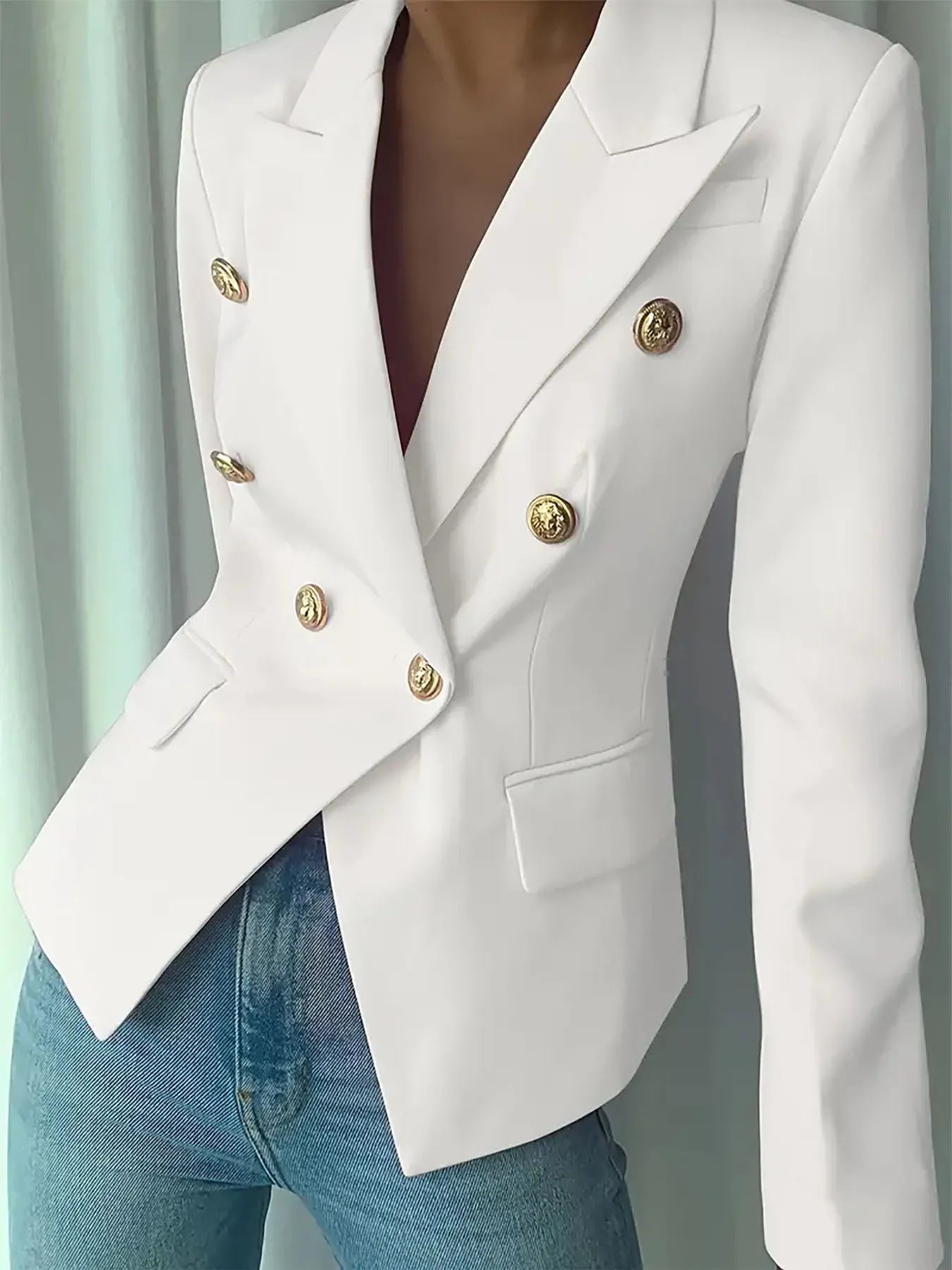 Decor Button Blazer (Plus available) (Style 2) - Composure Boutique