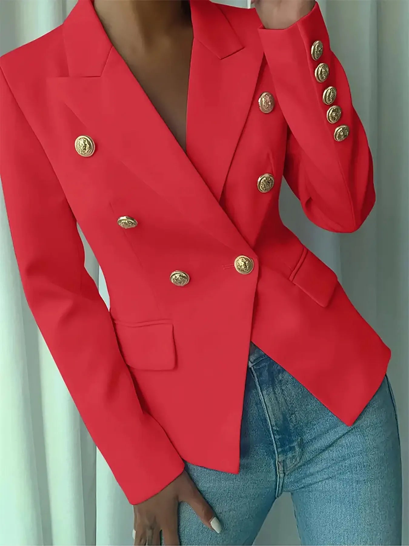 Decor Button Blazer (Plus available) (Style 12) - Composure Boutique