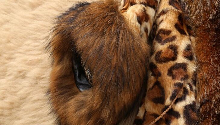 Plus Size Leopard Fur Coat