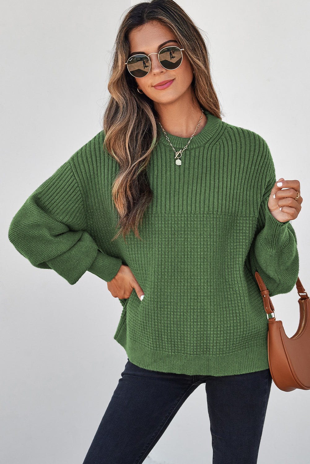 Knit Green Sweater (Plus available) (Style 5) - Composure Boutique