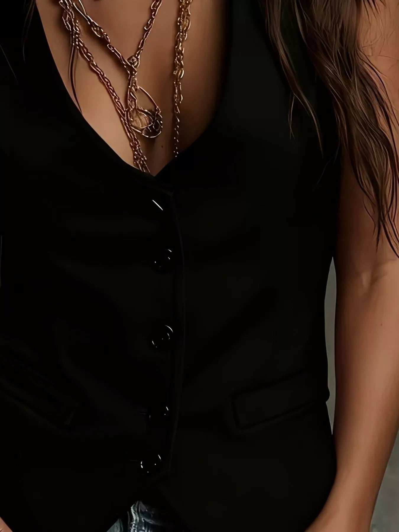 Velvet Button-Down Vest Coat (Plus available) (Style 7) - Composure Boutique