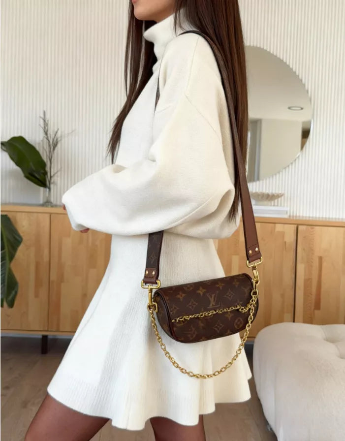 Turtleneck Dropped Shoulder Sweater and Skirt Set (Style 2) - Composure Boutique