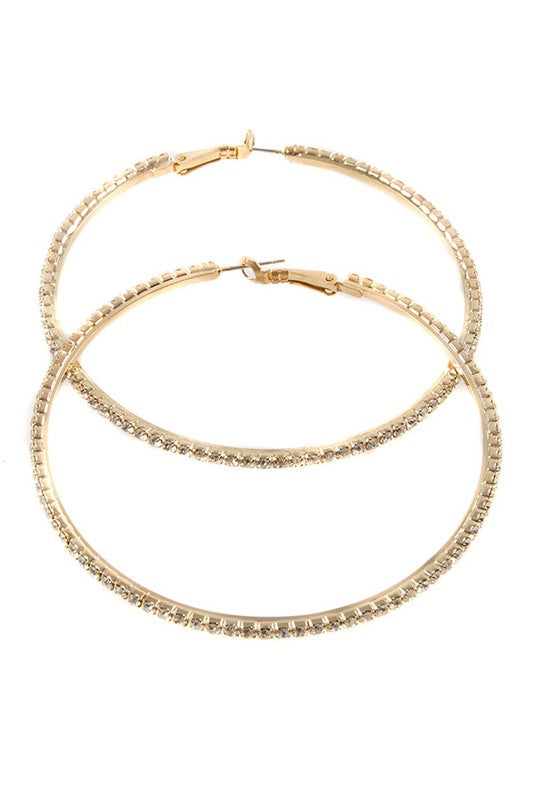 Rhinestone Hoop Earrings - Composure Boutique