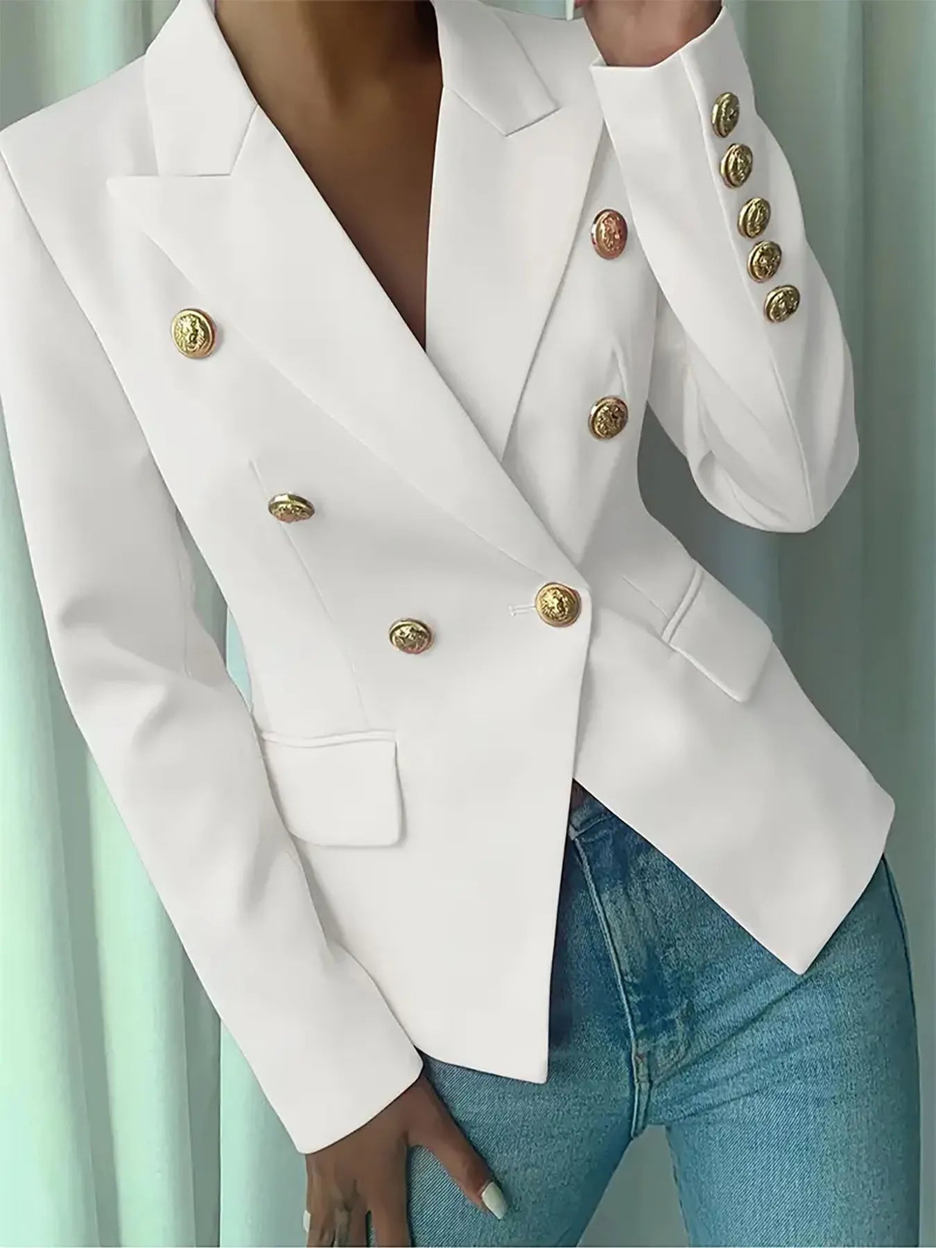 Decor Button Blazer (Plus available) - Composure Boutique