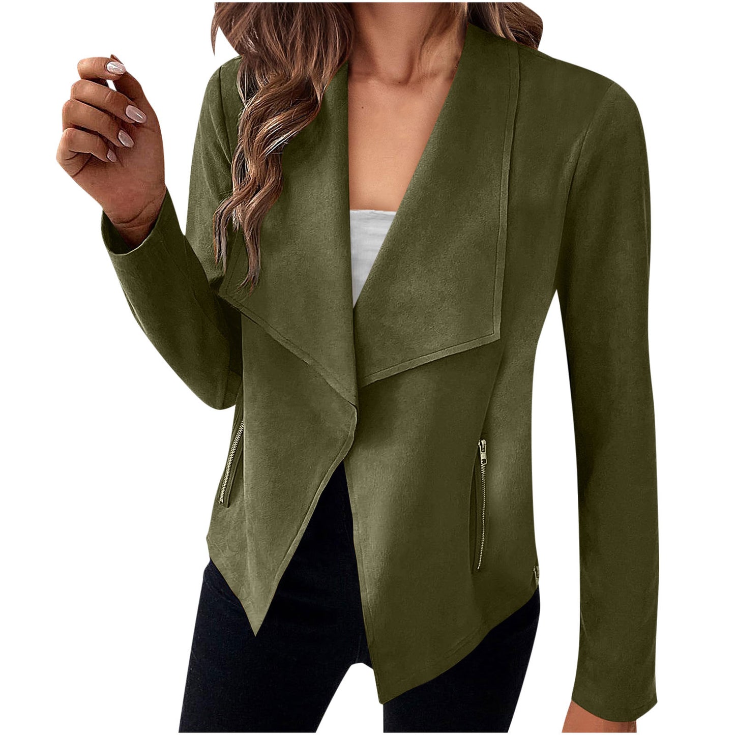Plus Size Solid Color Coat