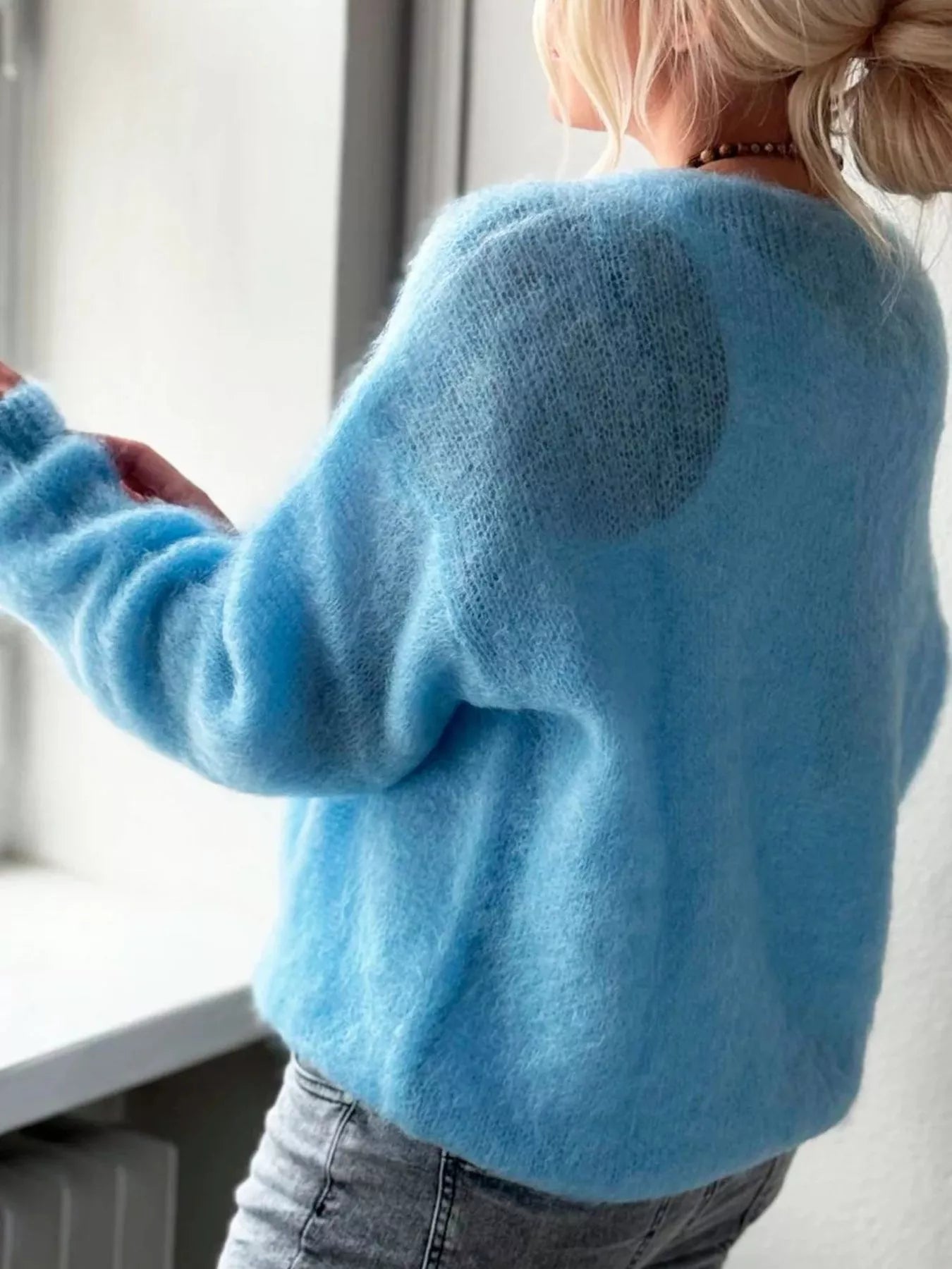 V-Neck Dropped Shoulder Sweater (Style 8) - Composure Boutique