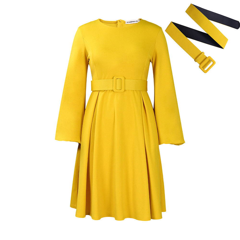 Plus Size Belt Elegant Dress