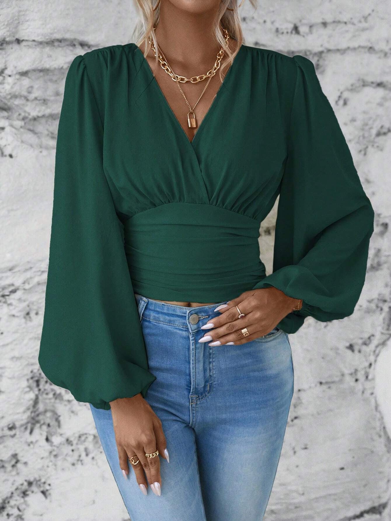 Plus Size Pleated Top