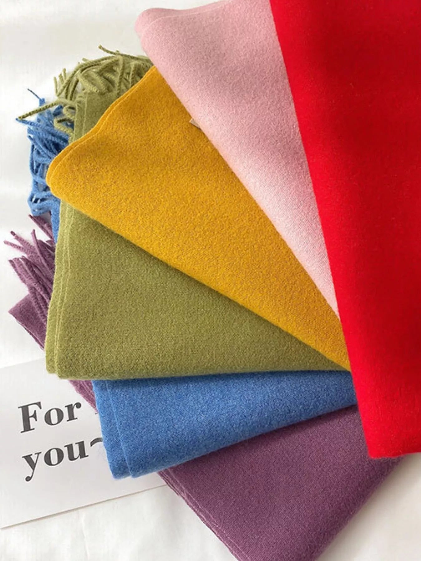 Fringe Solid Color Scarf (Style 2) - Composure Boutique