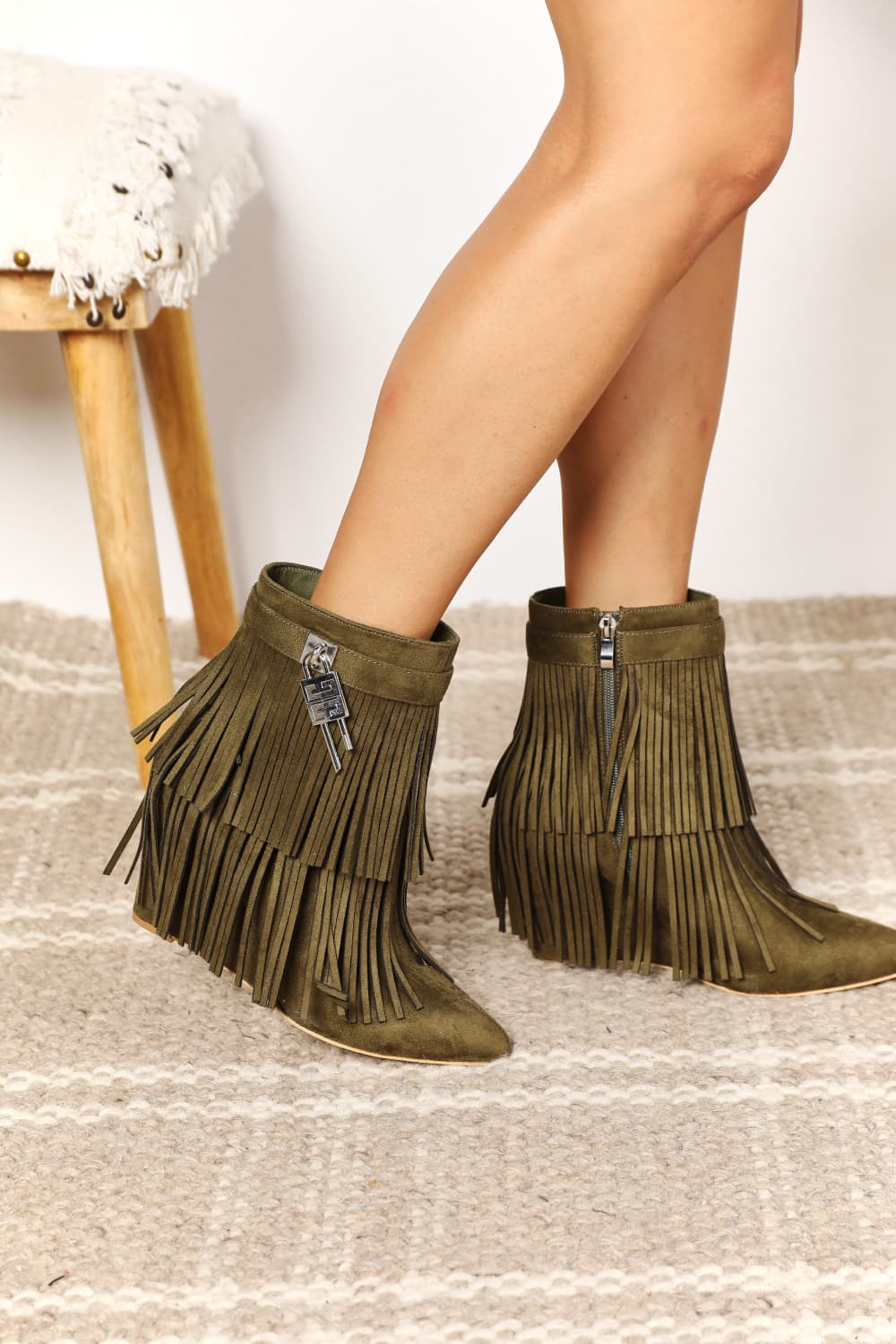 Legend Women's Tassel Wedge Heel Ankle Booties (Style 2) - Composure Boutique