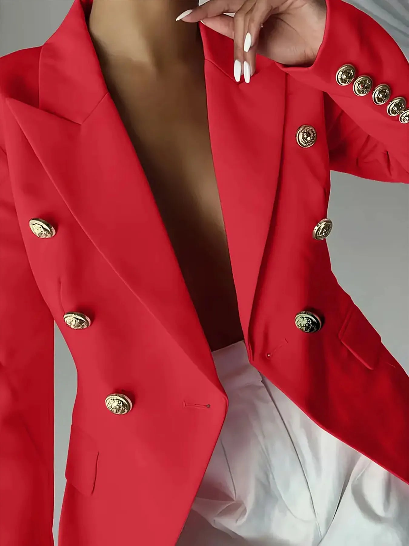 Decor Button Blazer (Plus available) (Style 17) - Composure Boutique