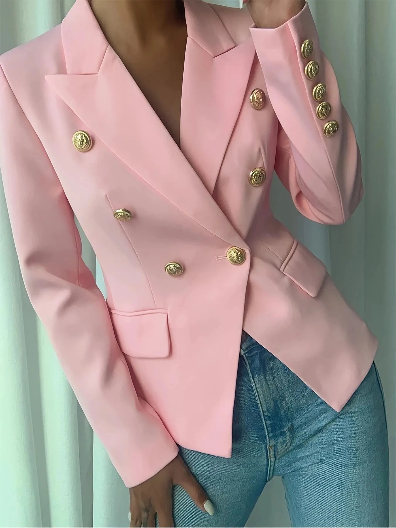 Decor Button Blazer (Plus available) (Style 11) - Composure Boutique