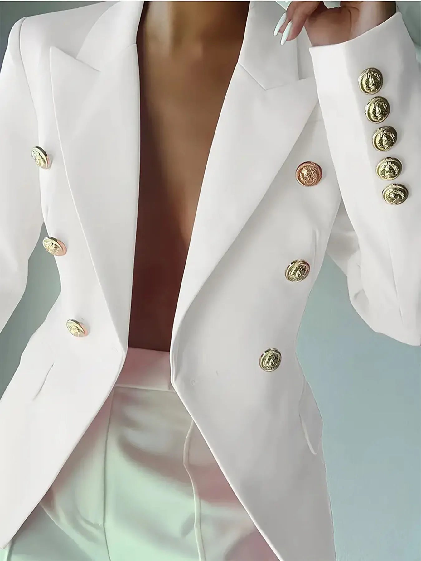 Decor Button Blazer (Plus available) (Style 3) - Composure Boutique