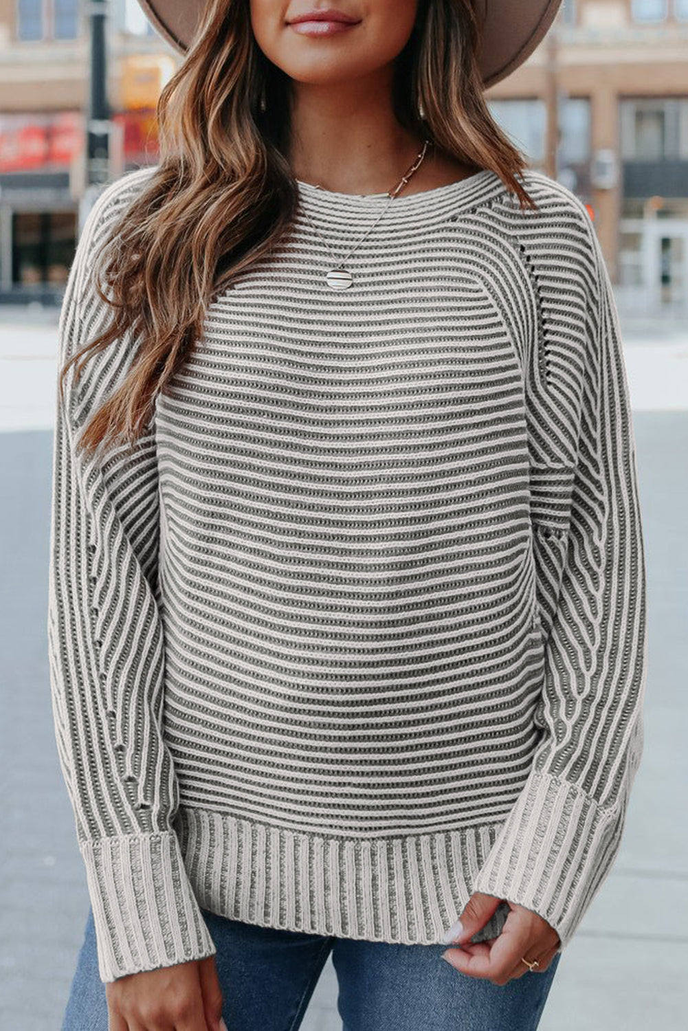 Ribbed Knit Sweater (Plus available) (Style 5) - Composure Boutique