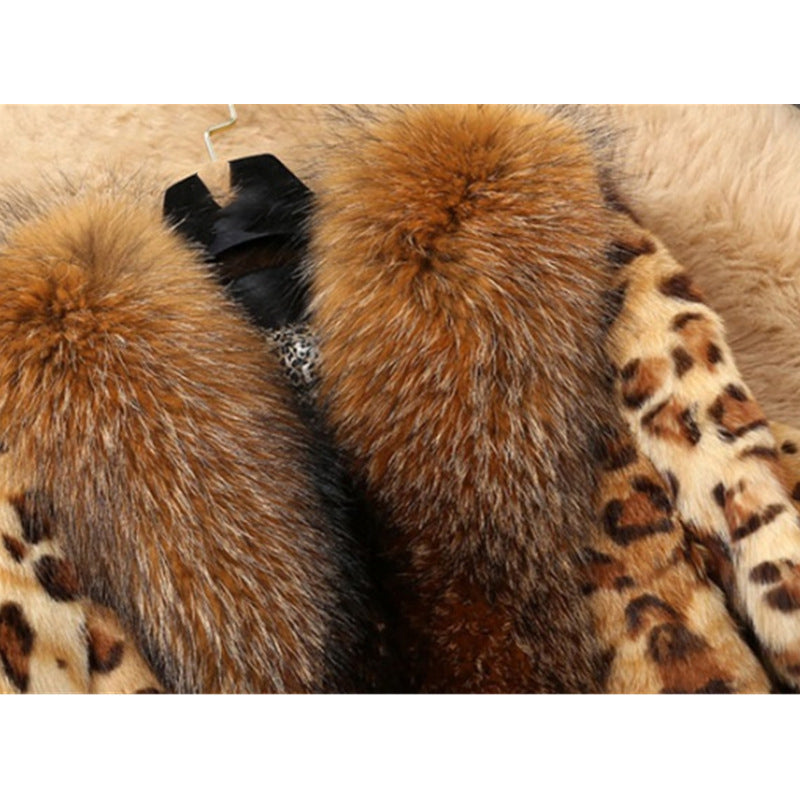 Plus Size Leopard Fur Coat
