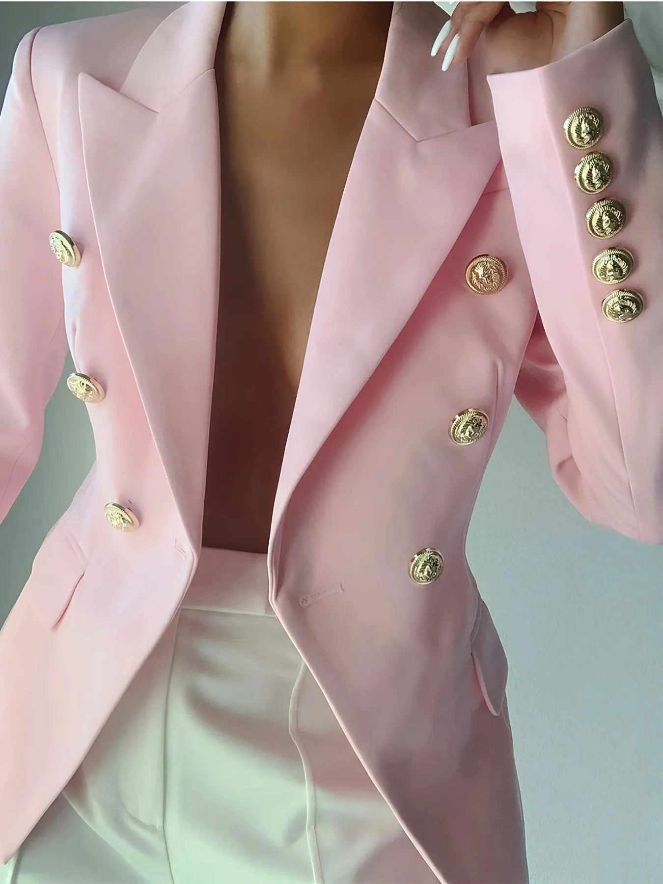 Decor Button Blazer (Plus available) (Style 8) - Composure Boutique