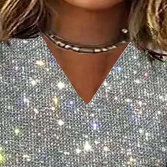 Plus Size Sparkle Glitter Top