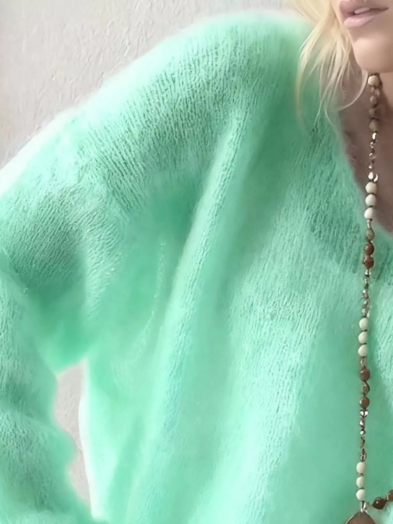 V-Neck Dropped Shoulder Sweater (Style 13) - Composure Boutique