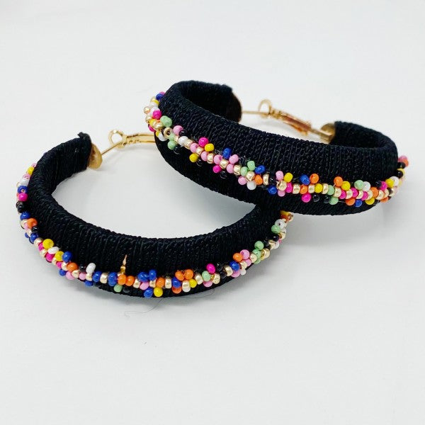 Beaded Hoop Earrings (Style 5) - Composure Boutique