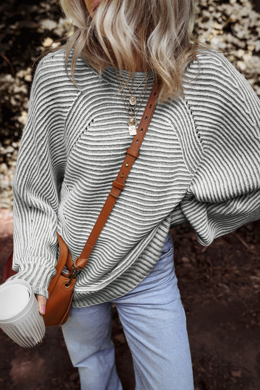 Ribbed Knit Sweater (Plus available) - Composure Boutique