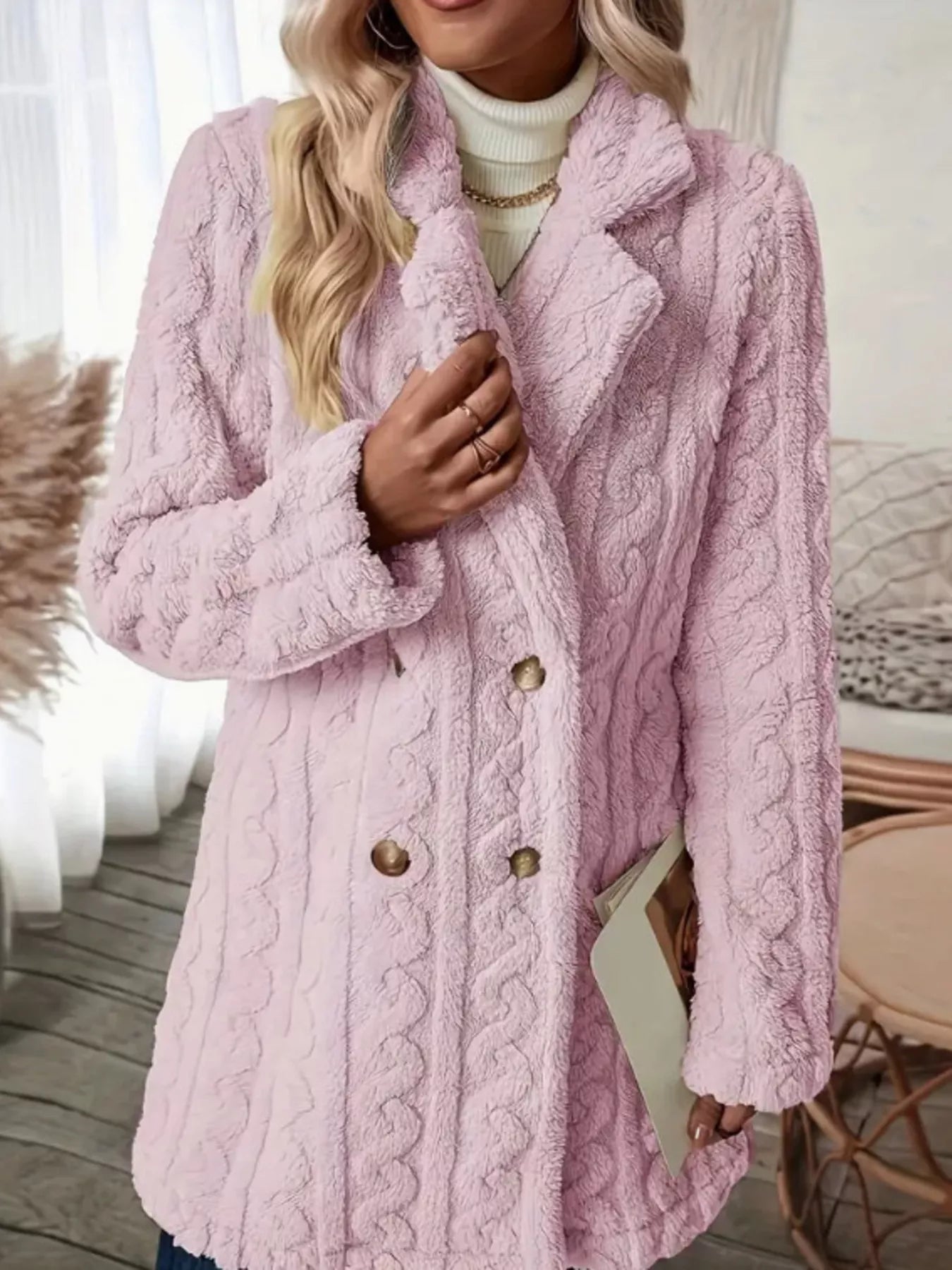 Cozy Faux Shearling Double-Breasted Outerwear (Plus available) (Style 10) - Composure Boutique