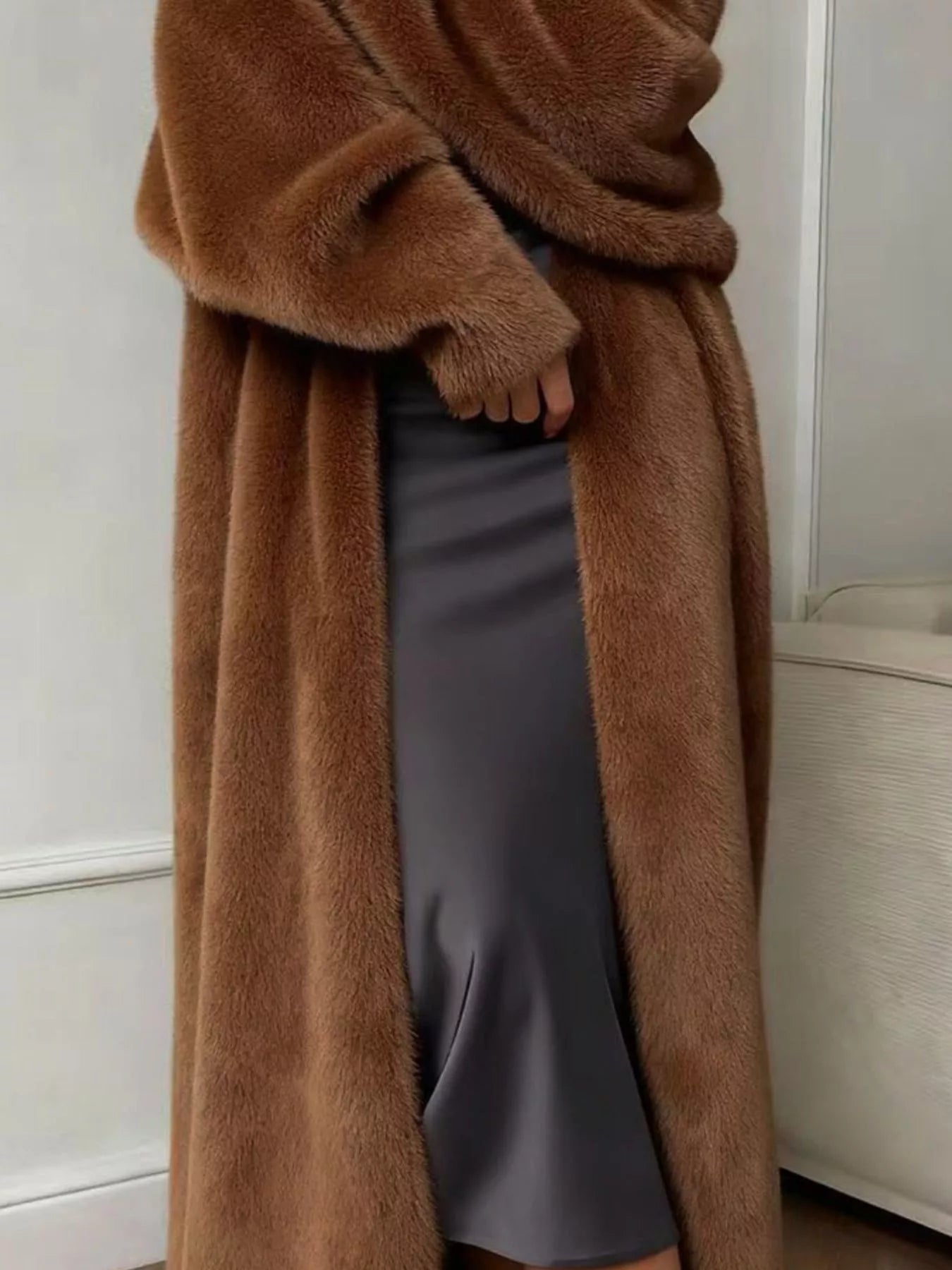 Fuzzy Open Front Longline Cardigan (Style 2) - Composure Boutique