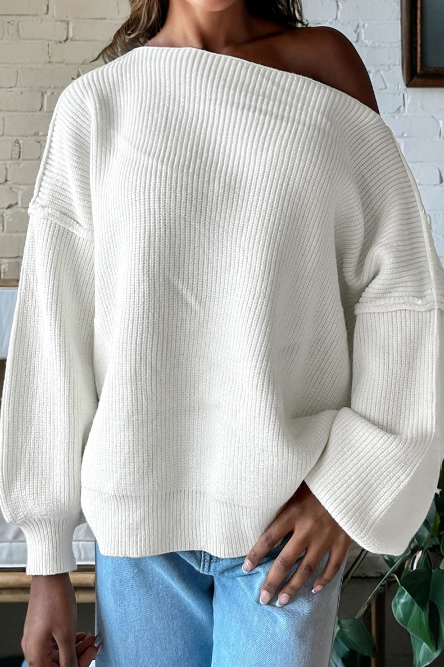 White Sweater (Style 3) - Composure Boutique