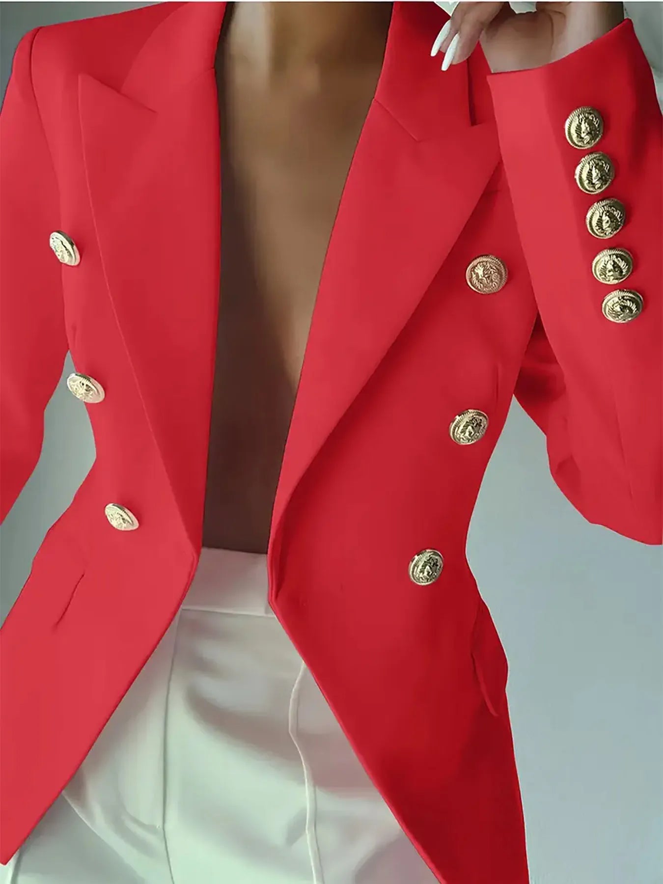 Decor Button Blazer (Plus available) (Style 14) - Composure Boutique